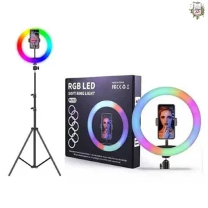 رینگ لایت حرفه ای RGB با سه پایه مدل MJ33