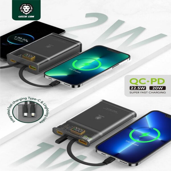 green integrated transparent power bank