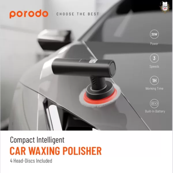 دستگاه پولیش و واکس هوشمند خودرو Porodo 4000mAh Intelligent Compact Car Polisher PD-CARPLSHR-BK