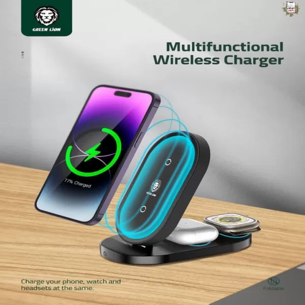 قیمت Green 3in1 stand wireless charger