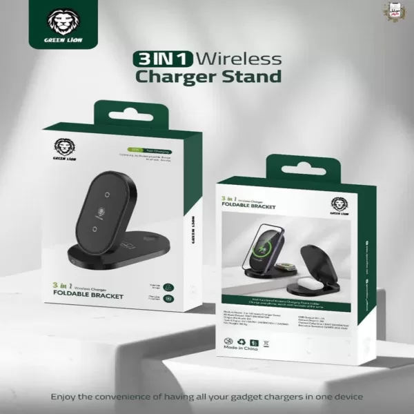Green 3in1 stand wireless charger