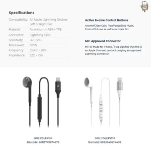 Powerology mono Eearphone lightening connector