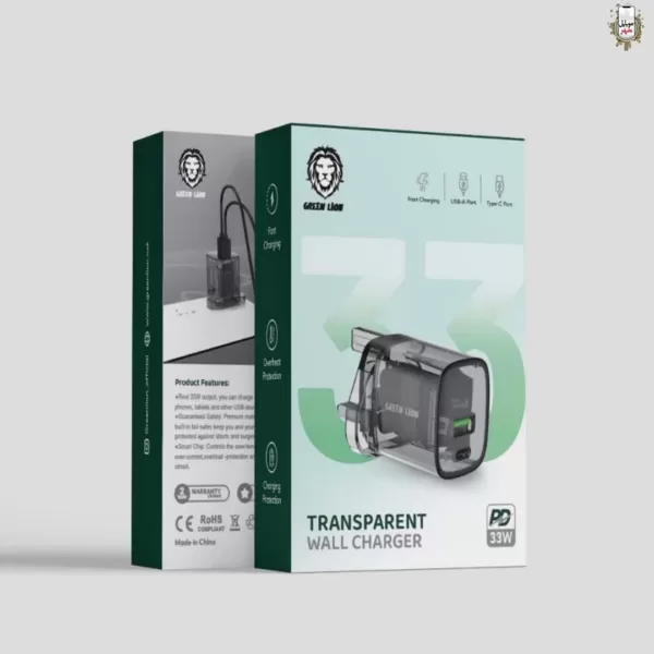 Green teransparent wall charger 33w