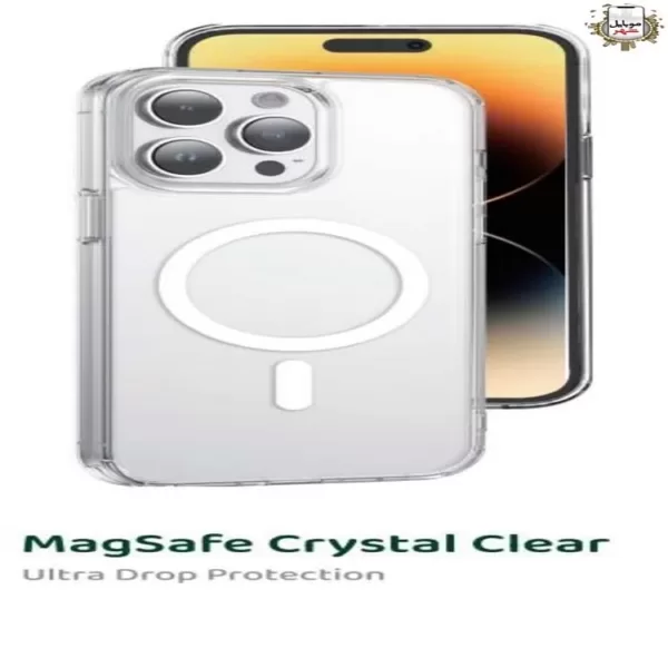 قاب مگ سیف کریستال شفاف گرین Green Magsafe Crystal Clear 15Pro/15Promax
