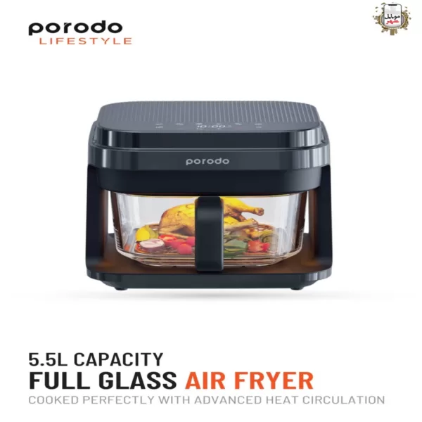 سرخ کن بدنه کامل شیشه ای پرودو Porodo Full Glass Air Frayer