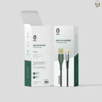 Green usb-a to lightning transparent cable