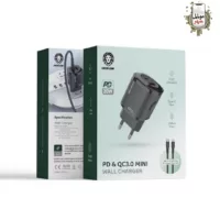 شارژر مینی دیواری با کابل تایپ سی به لایتنینگ گرین Green PD & QC3.0 Mini Wall Charger GL-WC09