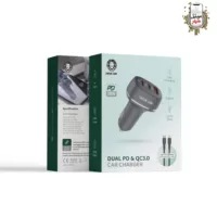 شارژر دوگانه ماشین با کابل شارژ تایپ سی به لایتنینگ گرین Green Dual PD & QC Car Charger Type-c to Lightning Cable GL-WC11