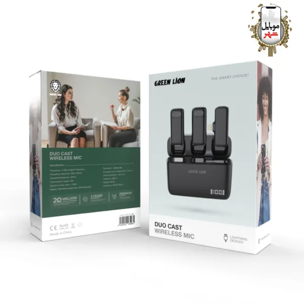 Green DUO Cast Wireless Mic Lightning Devices