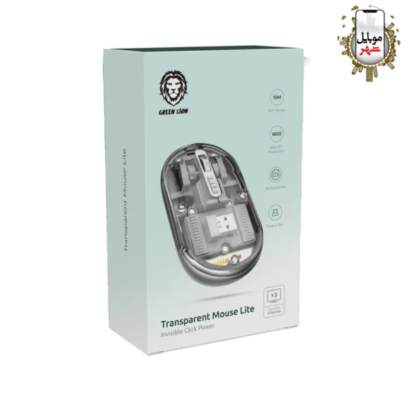 ماوس بیسیم شفاف لایت گرین لاین Green Transparent Mouse Lite