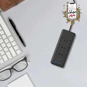 خرید چندراهی برق مدل PWPS48WBK پاورولوژی Powerology 48W 6AC Power Strip with UK Plug