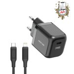 شارژر دیواری اولترا کامپکت با کابل تایپ سی به لایتنینگ گرین Green Gan Wall Charger With C To L Cable