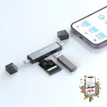رم ریدر ۳در1 با قابلیت اتصال USB-C و لایتنینگ گرین