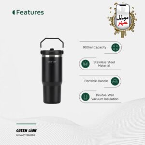 بطری وکیوم تیبلر 900 میلی لیتر گرین Green Vacuum Tumbler 900ML Bottle
